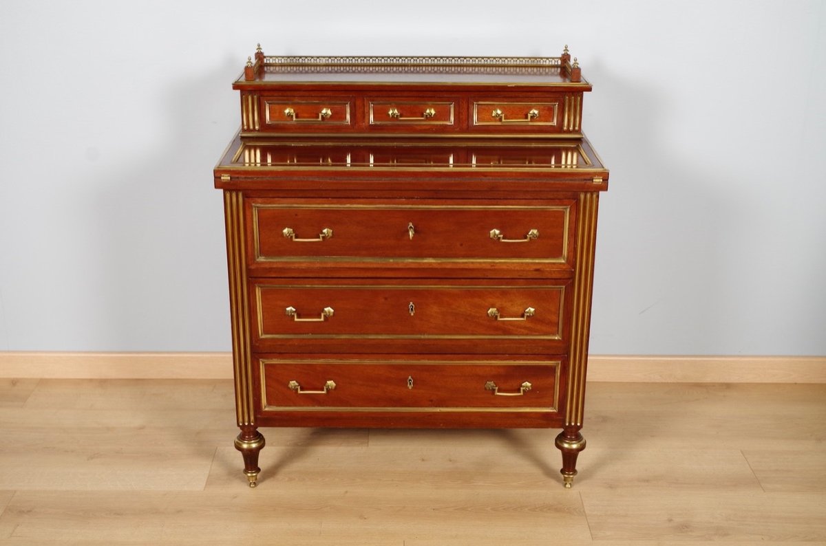 Louis XVI Style Desk Chest Of Drawers