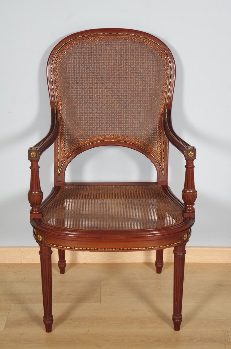 Mercier Frères à Paris : paire de fauteuils style Louis XVI-photo-2