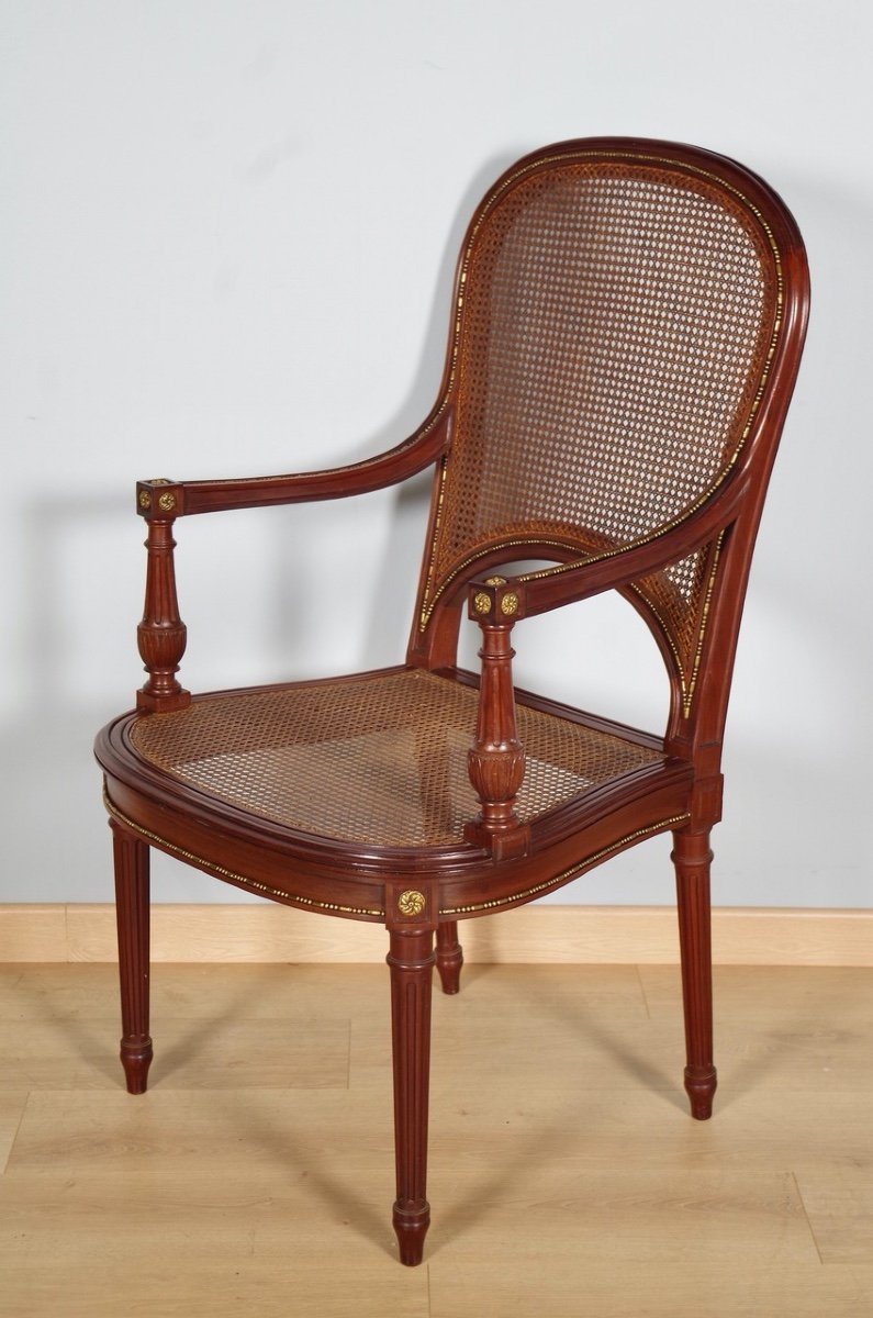 Mercier Frères à Paris : paire de fauteuils style Louis XVI-photo-2