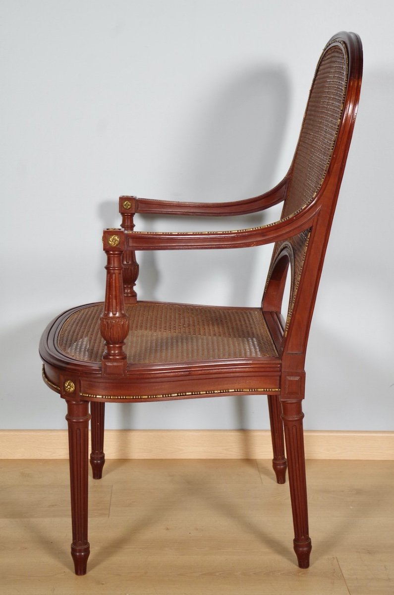 Mercier Frères à Paris : paire de fauteuils style Louis XVI-photo-4