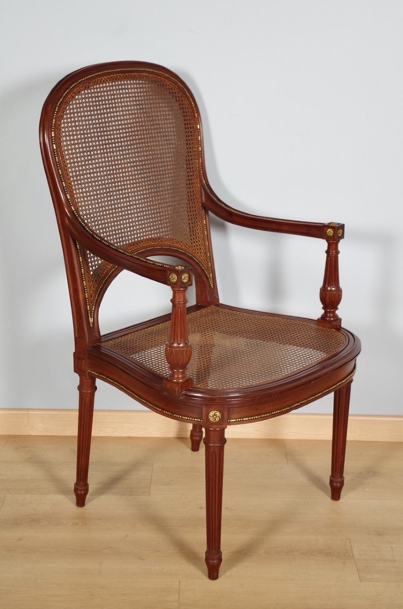 Mercier Frères à Paris : paire de fauteuils style Louis XVI-photo-5