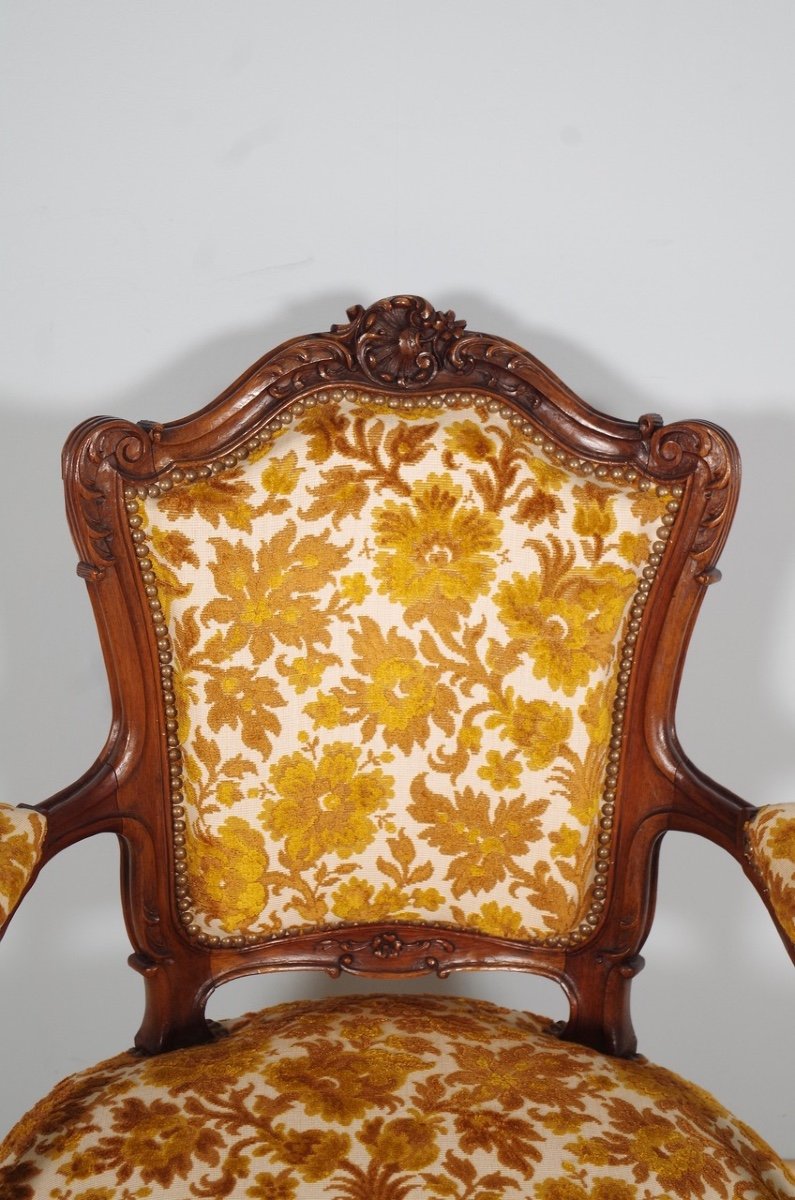 Pair Of Louis XV Style Armchairs 1900-photo-3