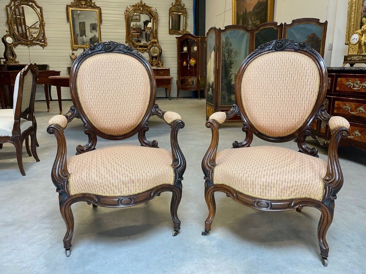 Paire de fauteuils Napoléon III-photo-2