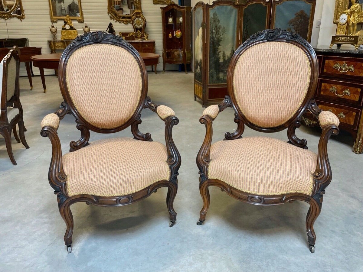 Paire de fauteuils Napoléon III
