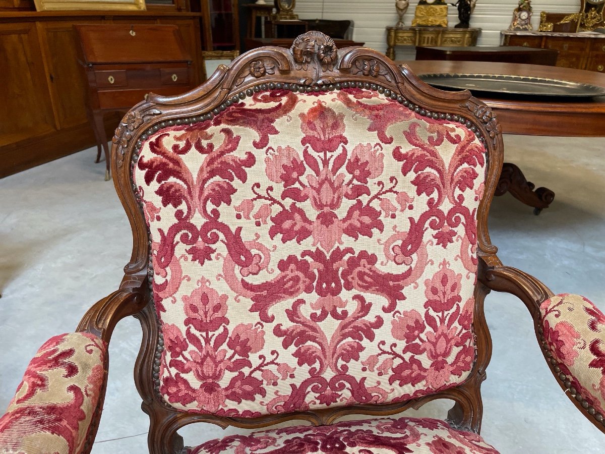 Pair Of Louis XV Nogaret Style Armchairs-photo-3