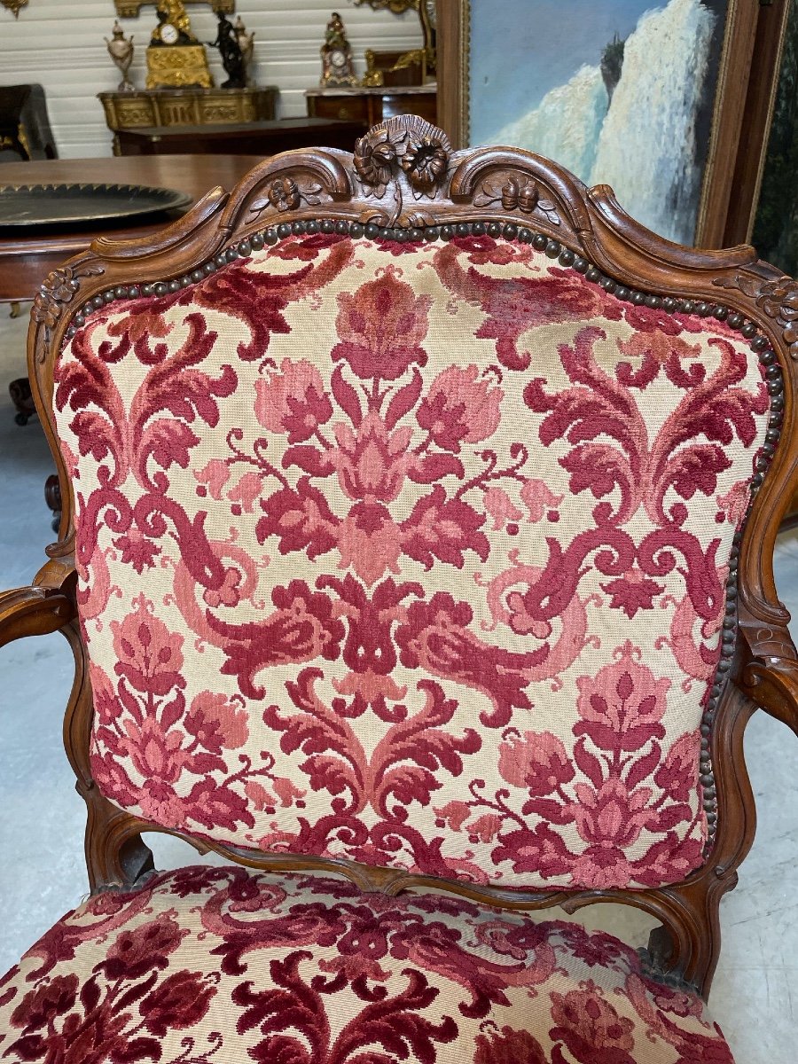 Pair Of Louis XV Nogaret Style Armchairs-photo-2