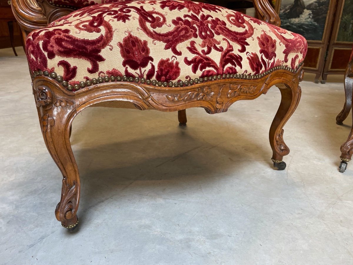 Pair Of Louis XV Nogaret Style Armchairs-photo-1