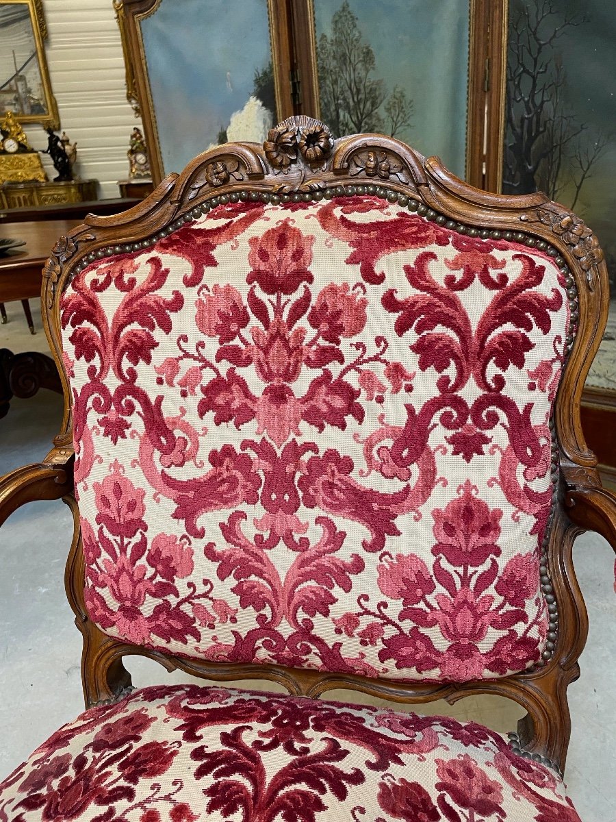 Pair Of Louis XV Nogaret Style Armchairs-photo-2