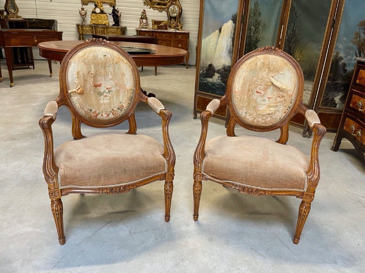 Four Transition Style Armchairs-photo-2