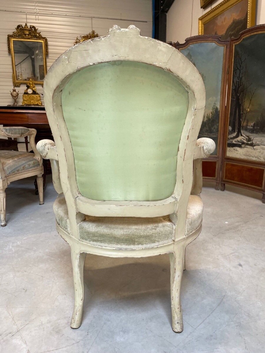 Fauteuil peint époque Louis XV-photo-5