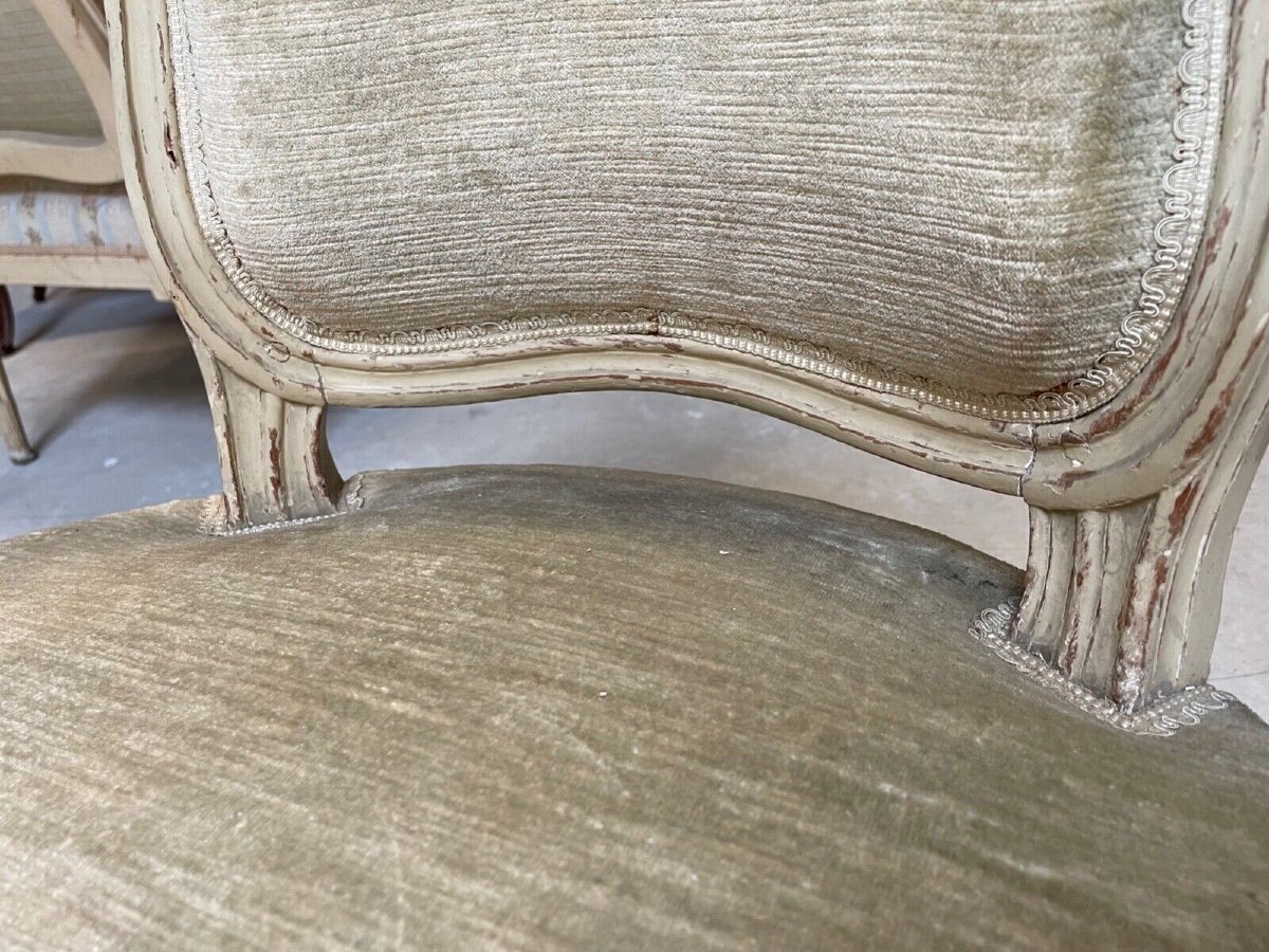 Fauteuil peint époque Louis XV-photo-7