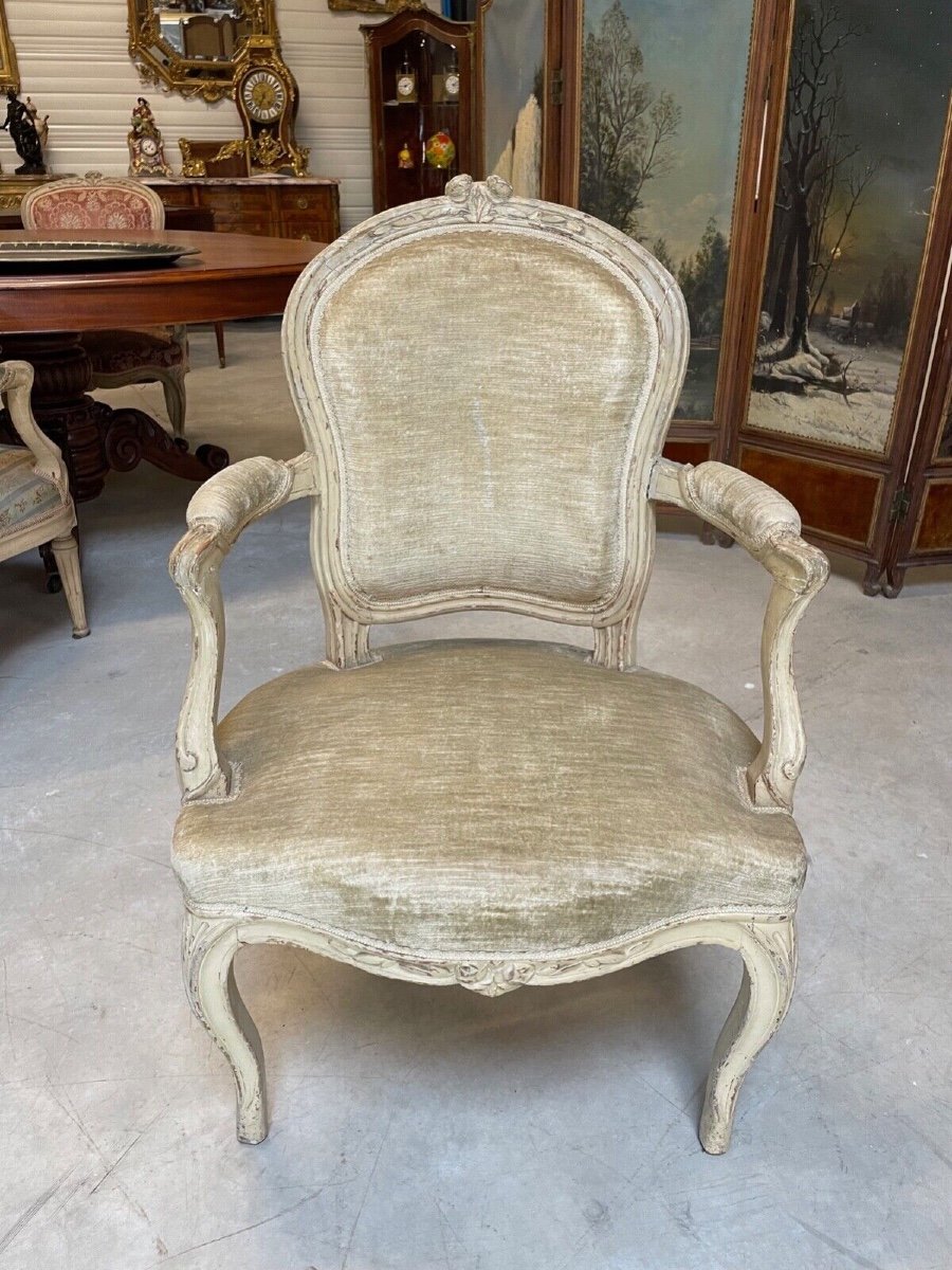 Fauteuil peint époque Louis XV