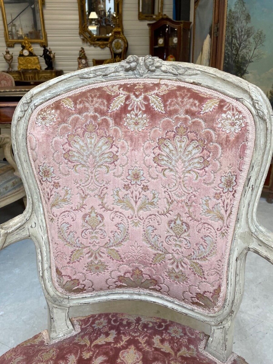 Louis XV Period Painted Armchair-photo-3