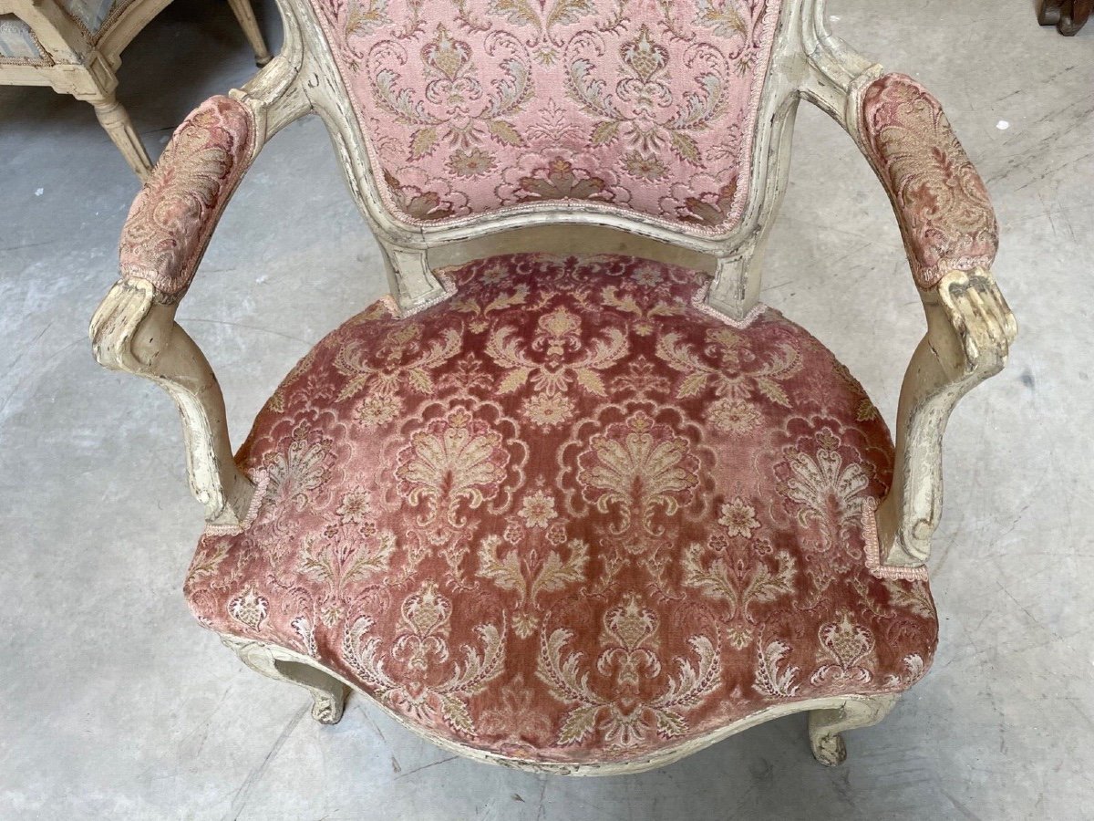 Louis XV Period Painted Armchair-photo-4