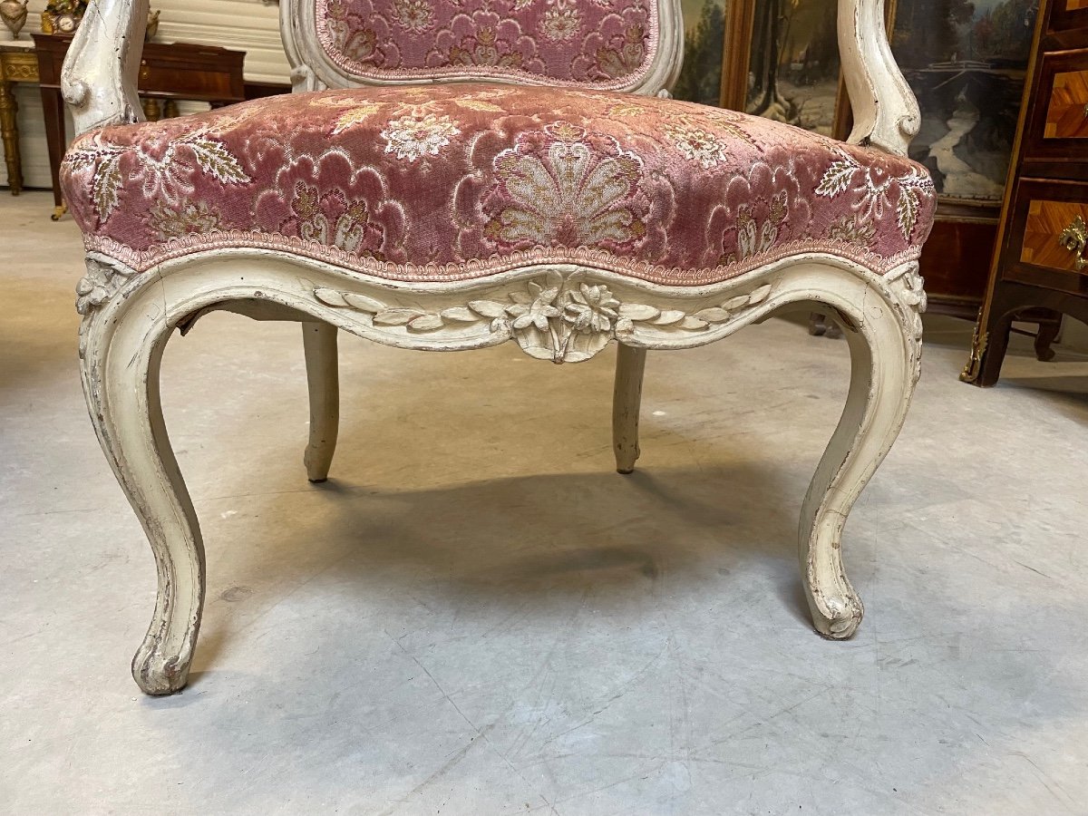 Louis XV Period Painted Armchair-photo-1