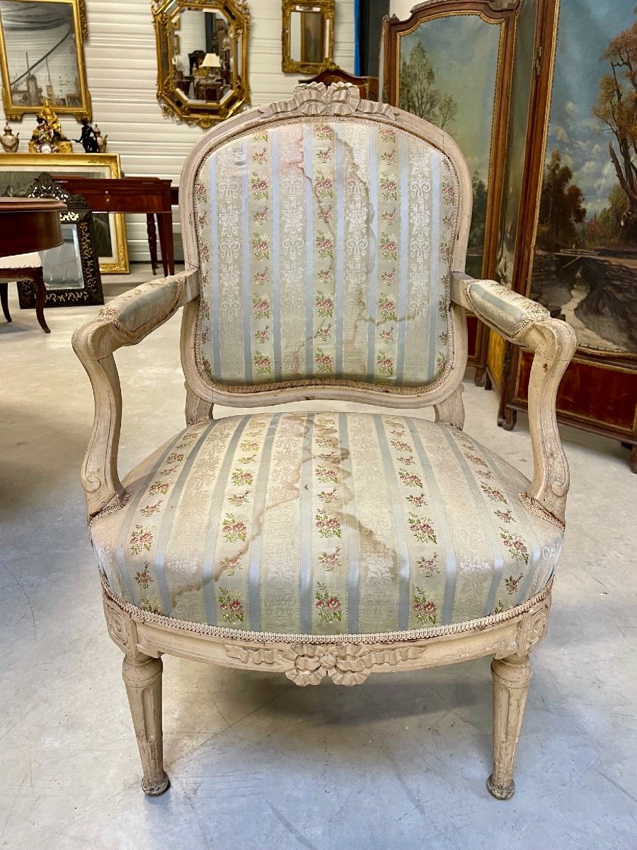 Painted Armchair From The Transition Period-photo-2