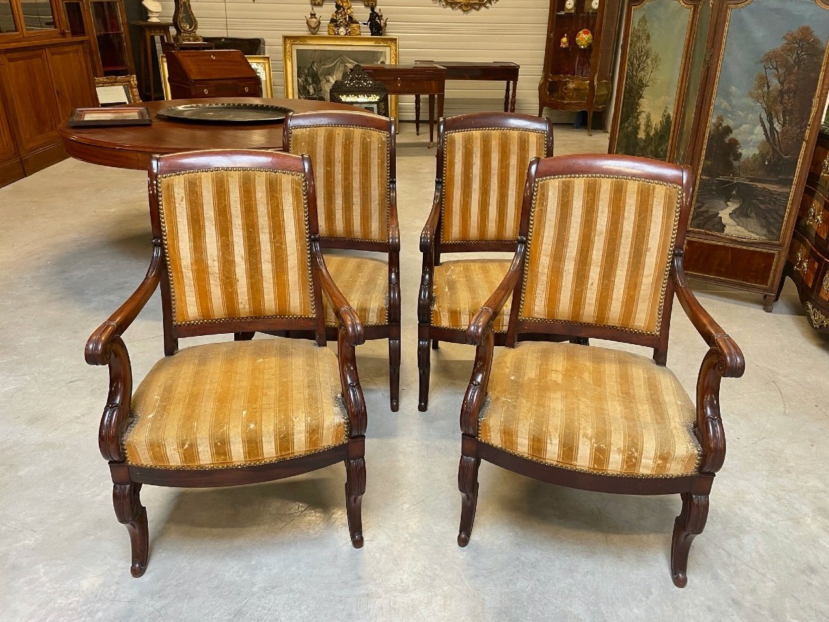 Four Restoration Period Armchairs