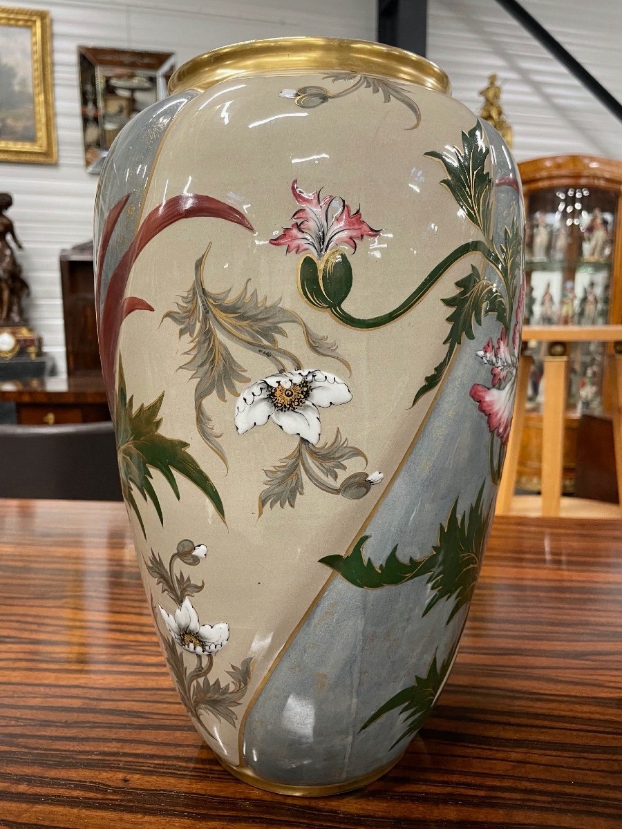 Keller And Guérin, Lunéville Earthenware: Pair Of Vases-photo-1