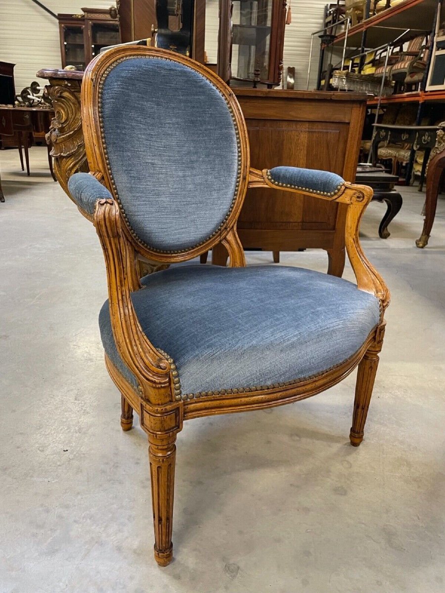 André Mailfert : paire de fauteuils style Louis XVI-photo-6