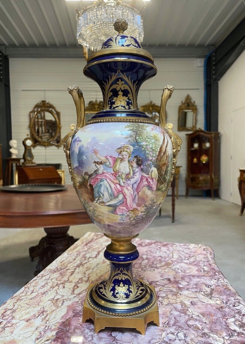 Vase faïence style Sèvres