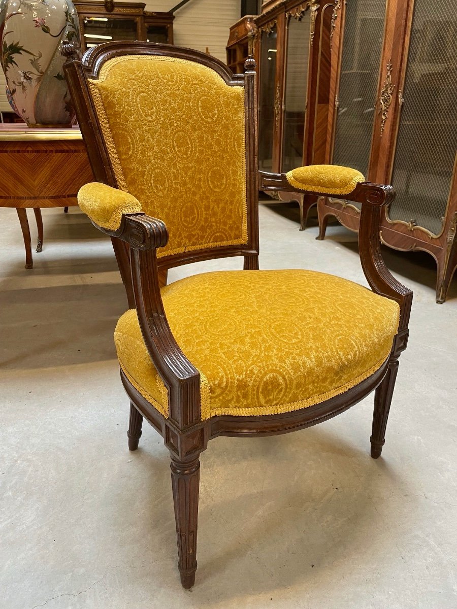 Paire de fauteuils époque Louis XVI-photo-8