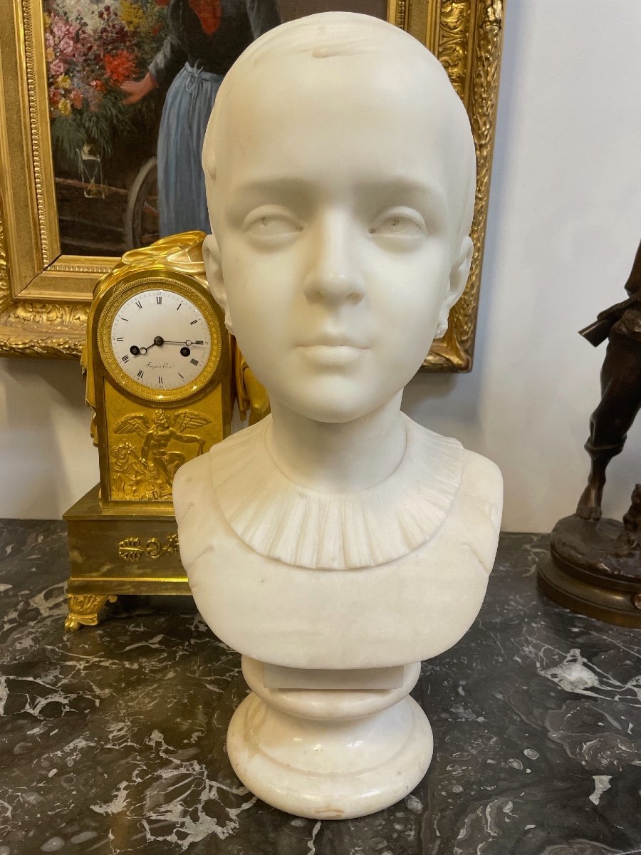 Mathurin Moreau - Bust Of A Young Girl-photo-2