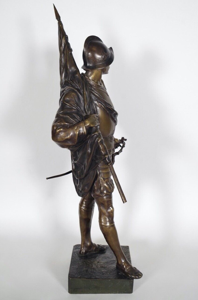 Emile-Louis Picault - bronze - Le porte-étendard-photo-3