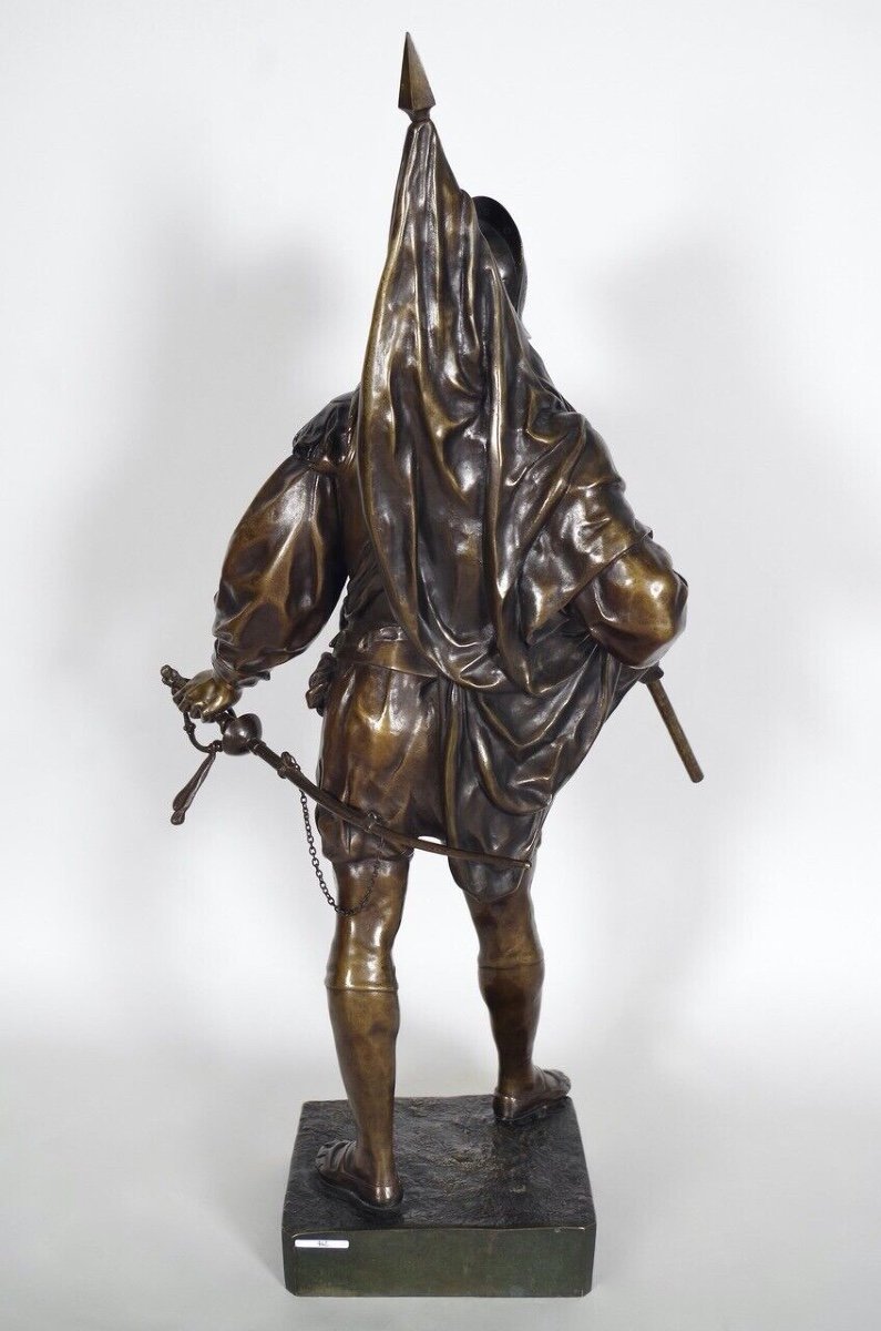 Emile-Louis Picault - bronze - Le porte-étendard-photo-4