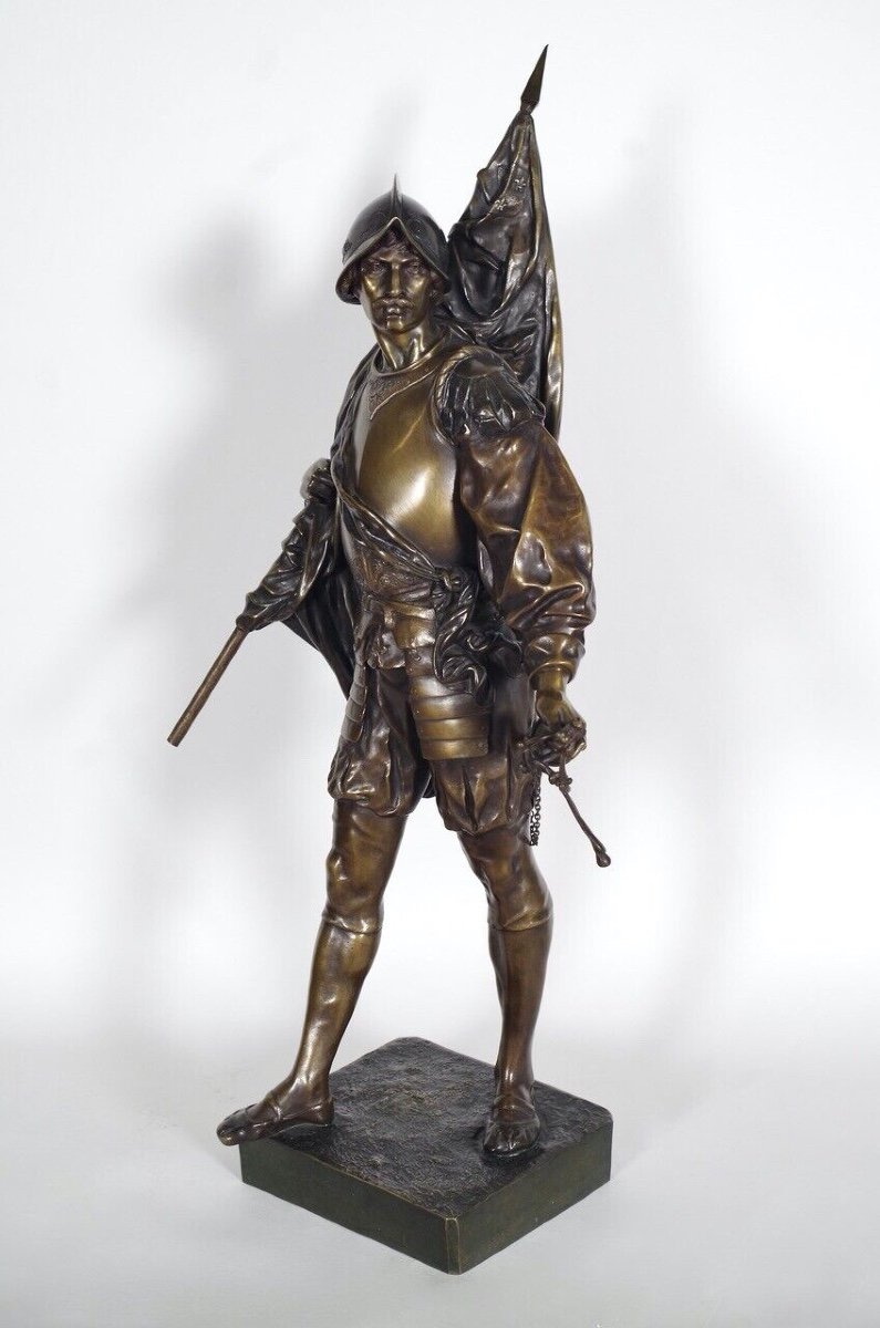 Emile-Louis Picault - bronze - Le porte-étendard-photo-1