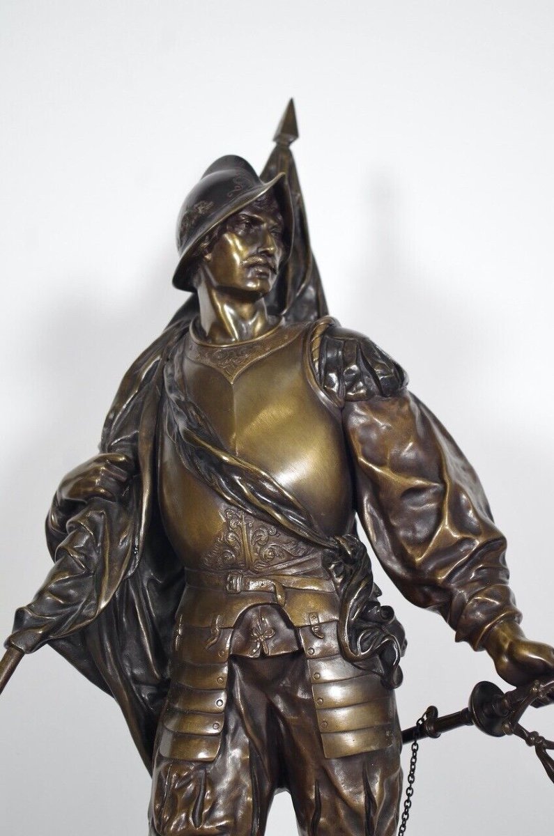 Emile-Louis Picault - bronze - Le porte-étendard-photo-2