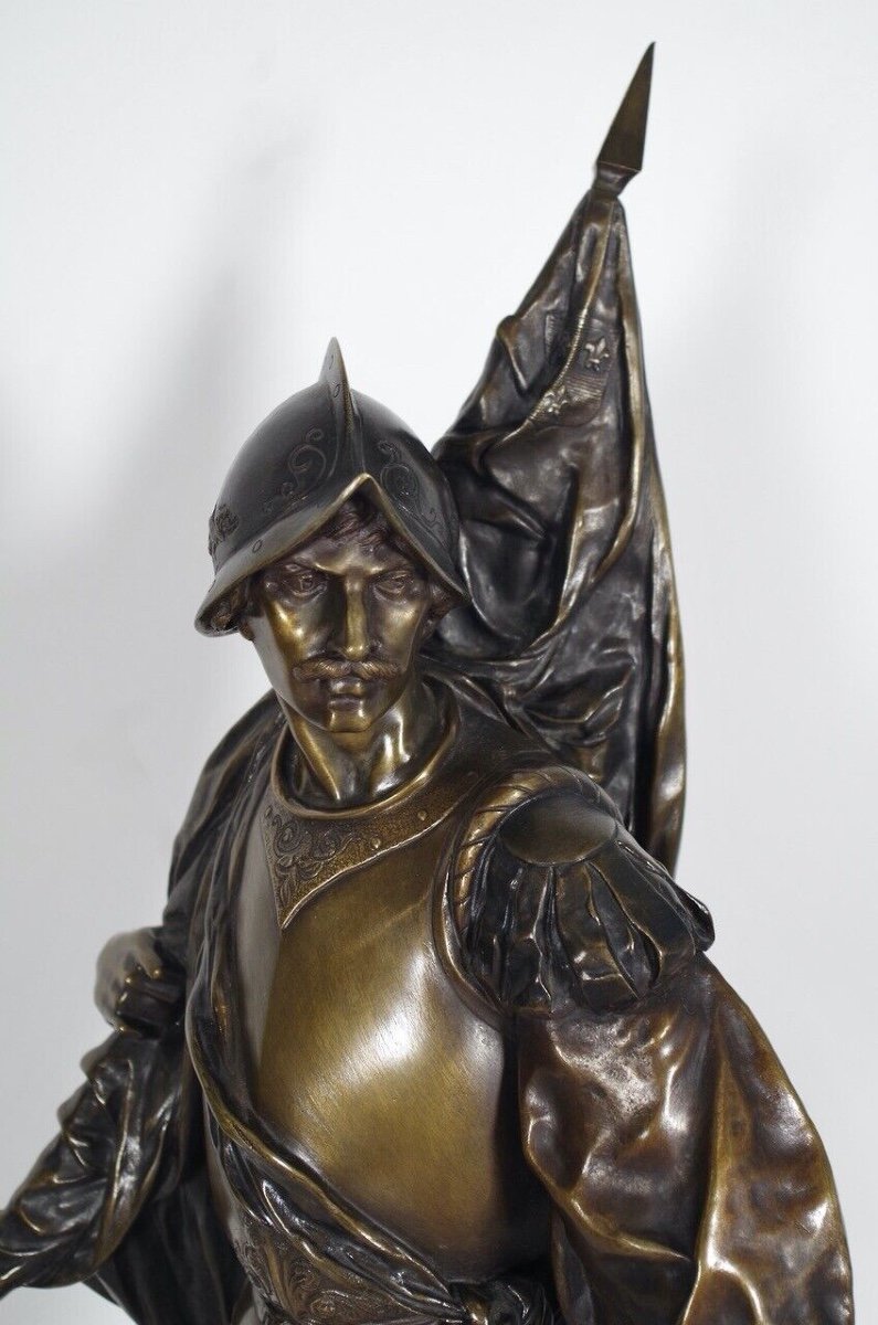 Emile-Louis Picault - bronze - Le porte-étendard-photo-3