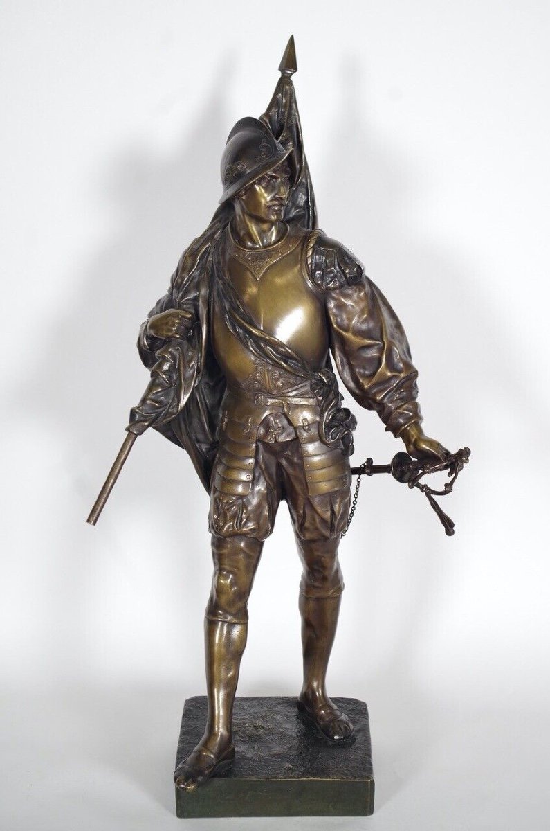 Emile-Louis Picault - bronze - Le porte-étendard