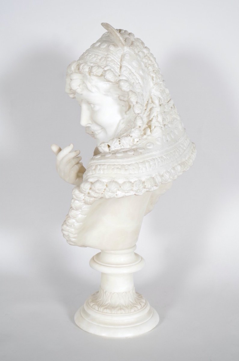 Alabaster Bust - Woman With Mantilla-photo-2