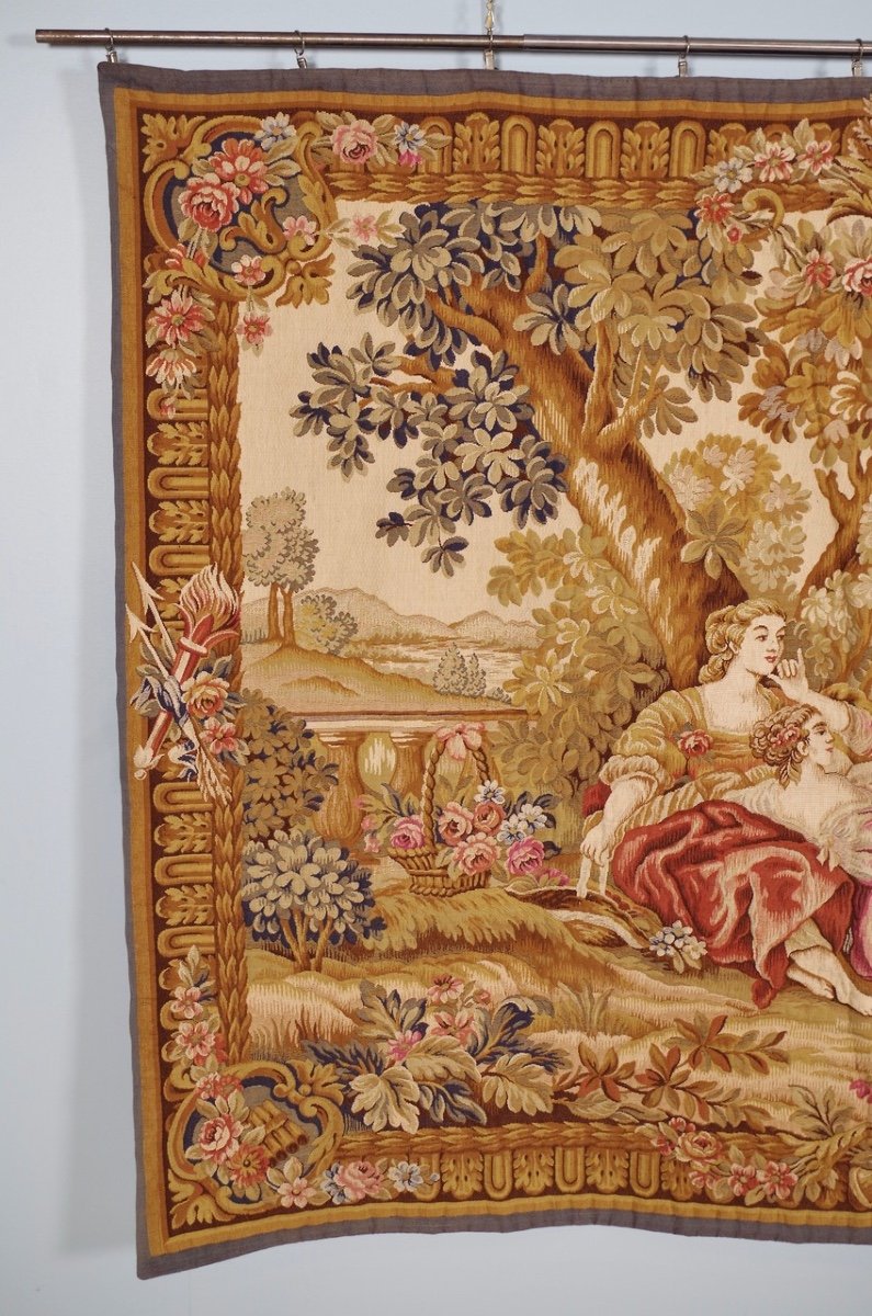 Halluin Needlepoint Tapestry In The Style Of Boucher-photo-2