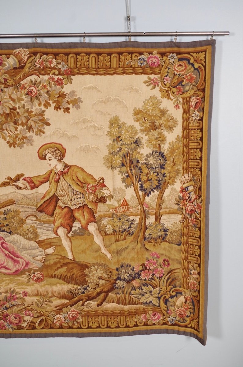 Halluin Needlepoint Tapestry In The Style Of Boucher-photo-4