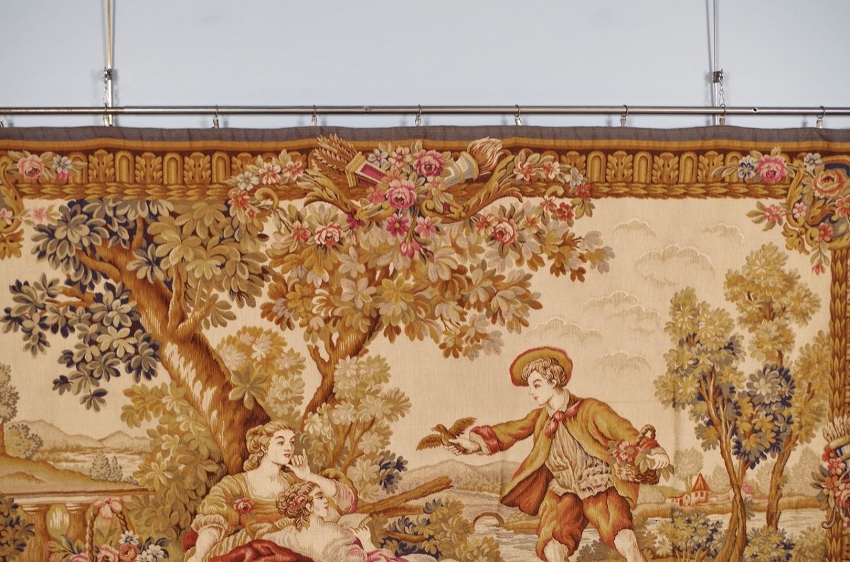 Halluin Needlepoint Tapestry In The Style Of Boucher-photo-2