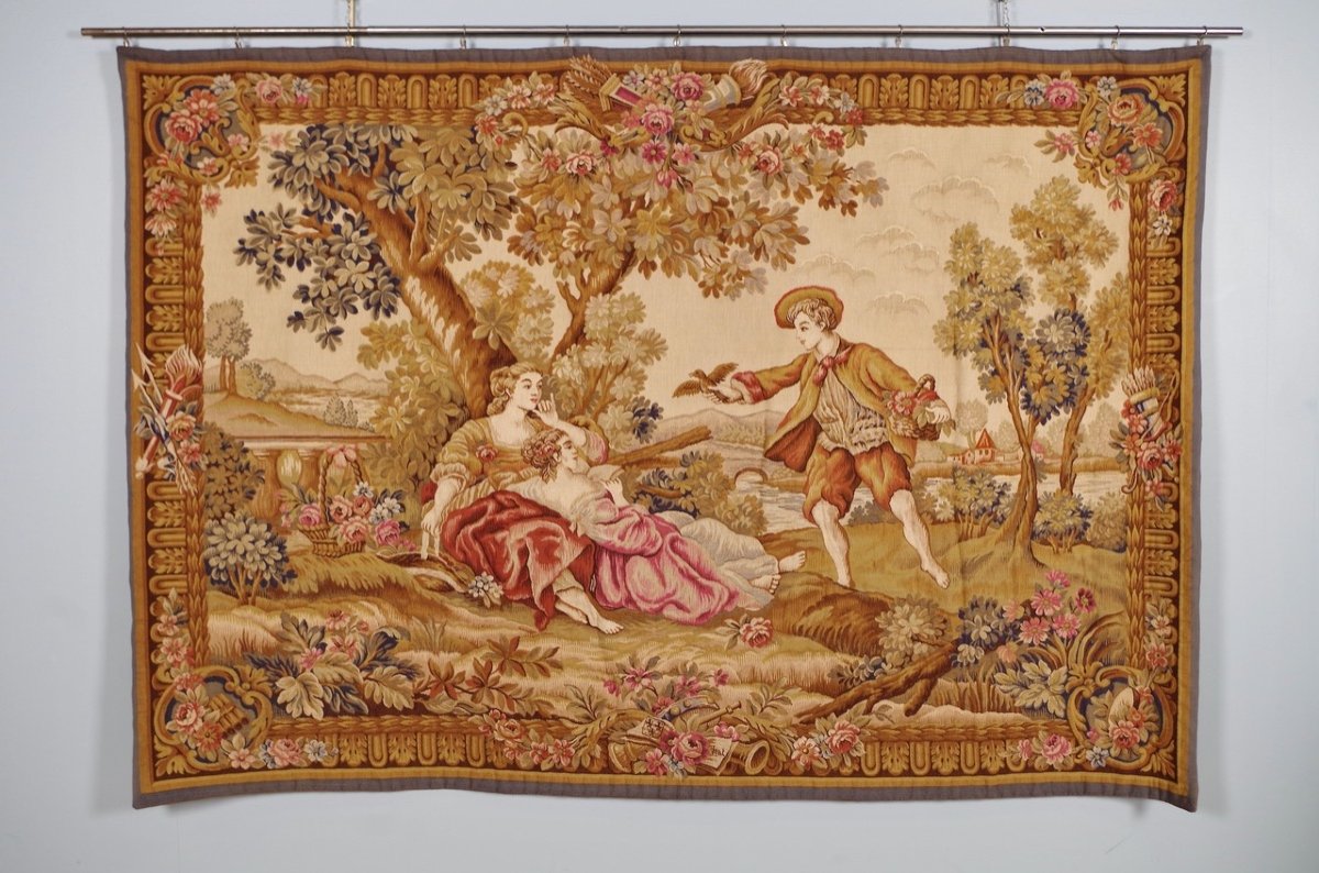 Halluin Needlepoint Tapestry In The Style Of Boucher