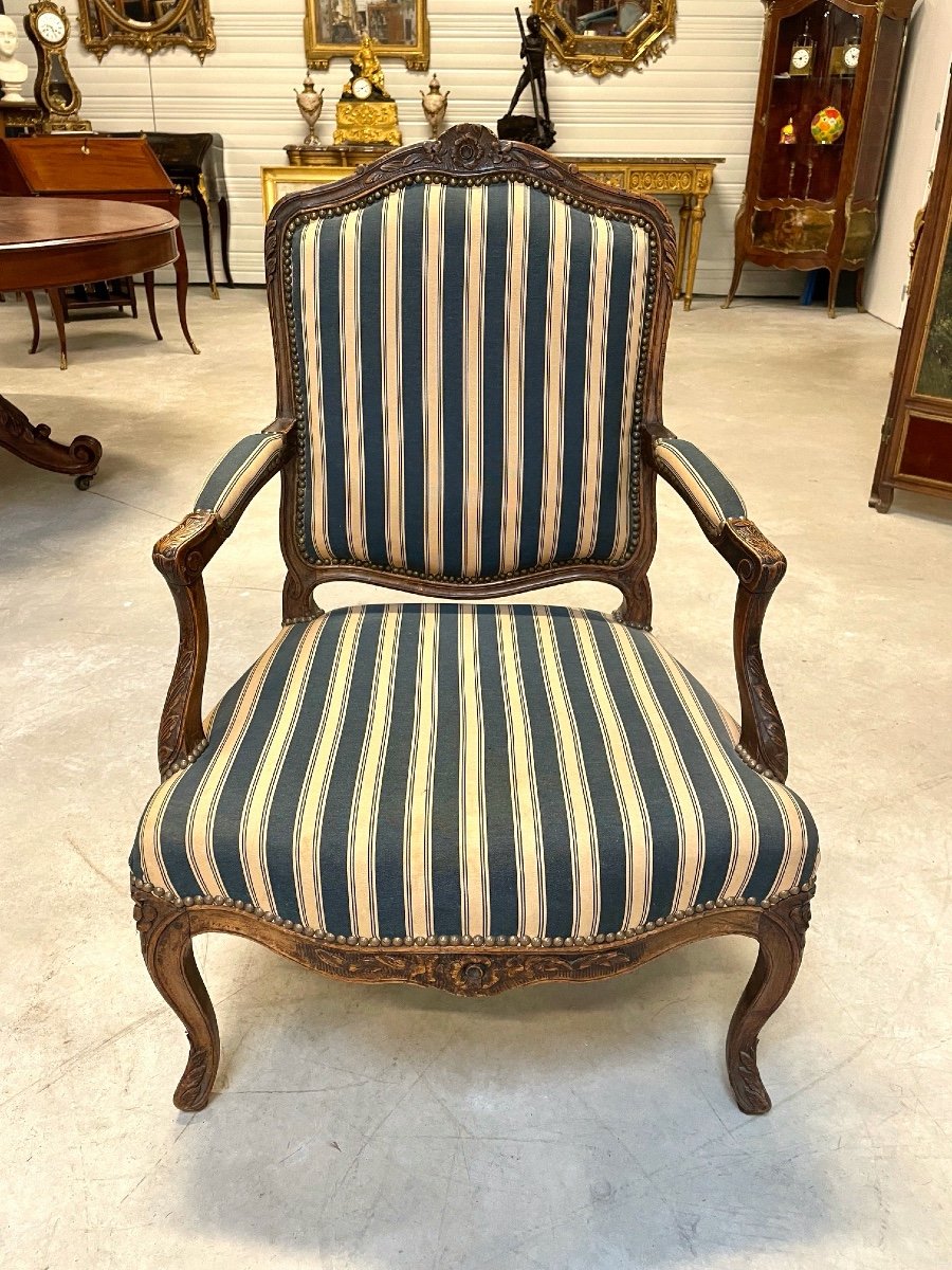 Fauteuil dos plat époque Louis XV-photo-2