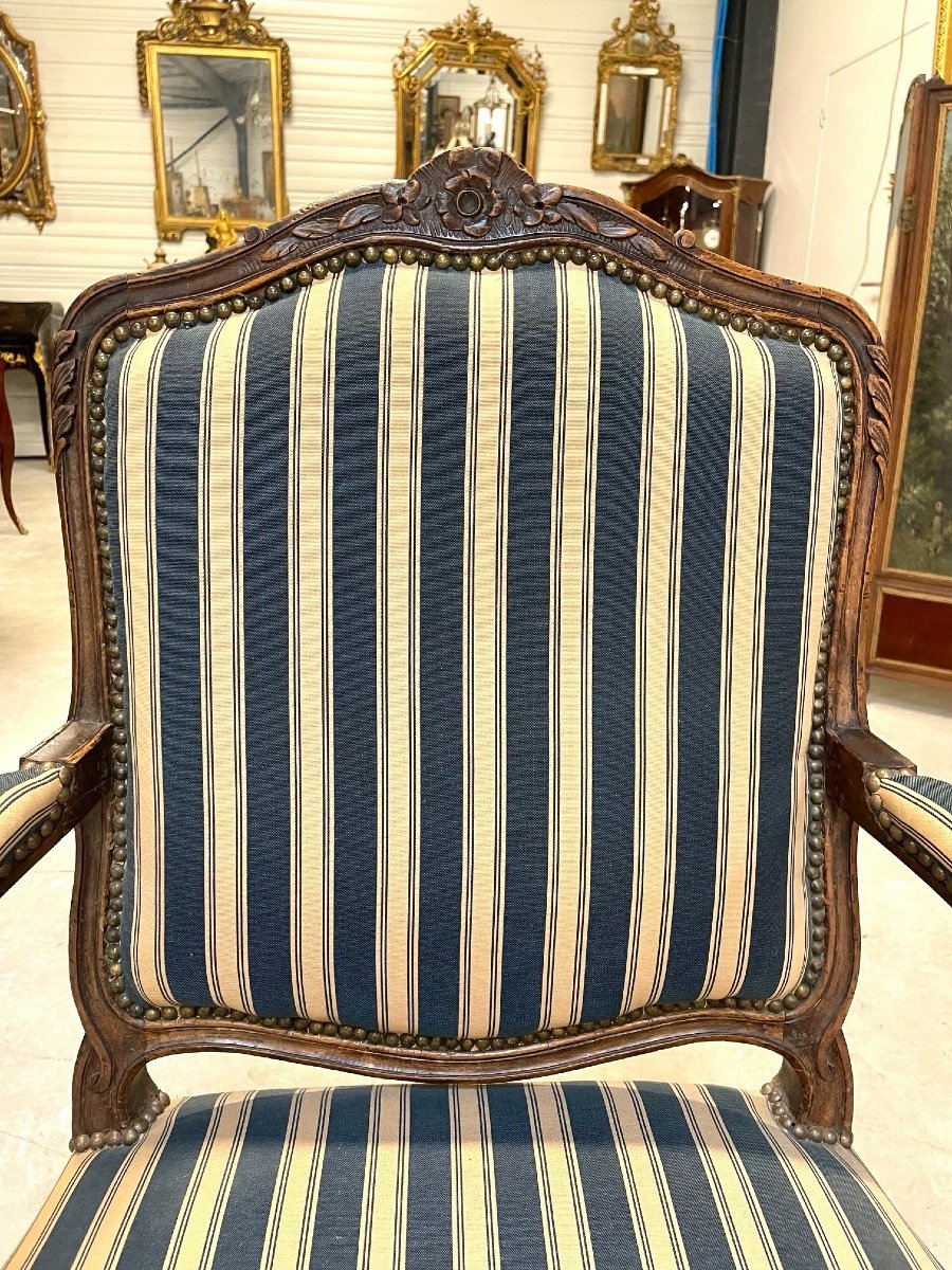 Fauteuil dos plat époque Louis XV-photo-4