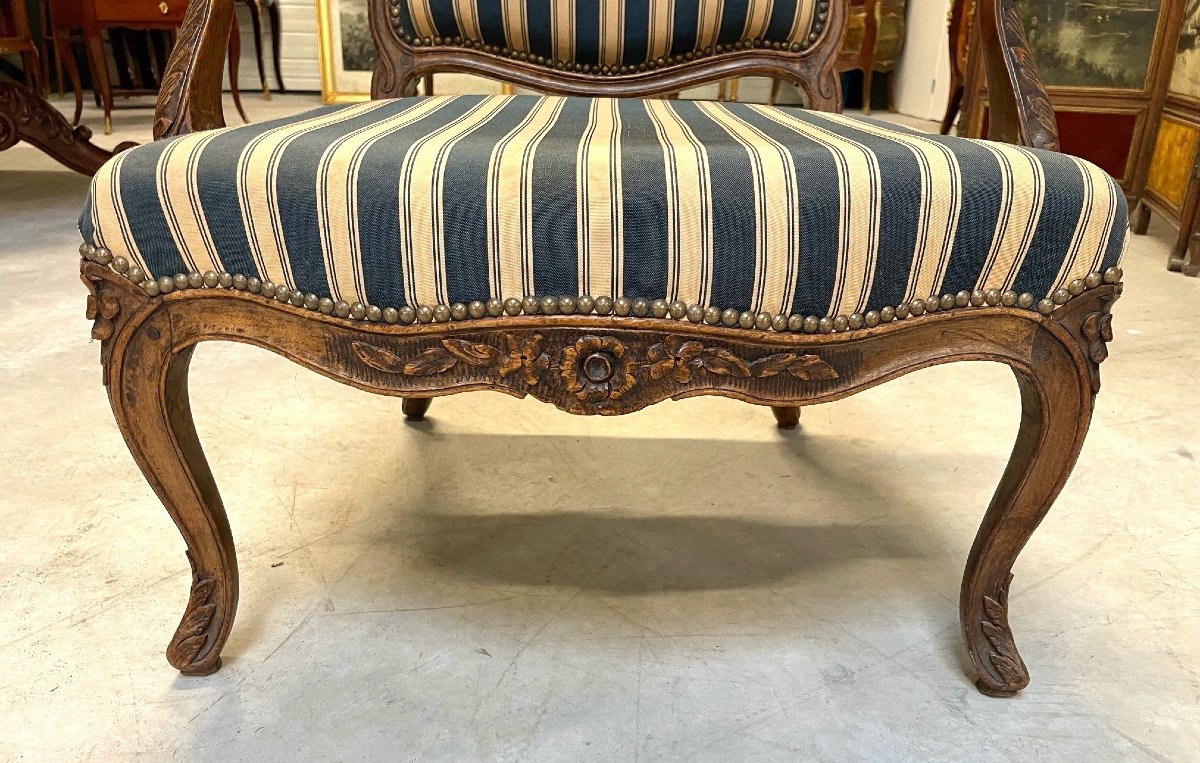 Fauteuil dos plat époque Louis XV-photo-2