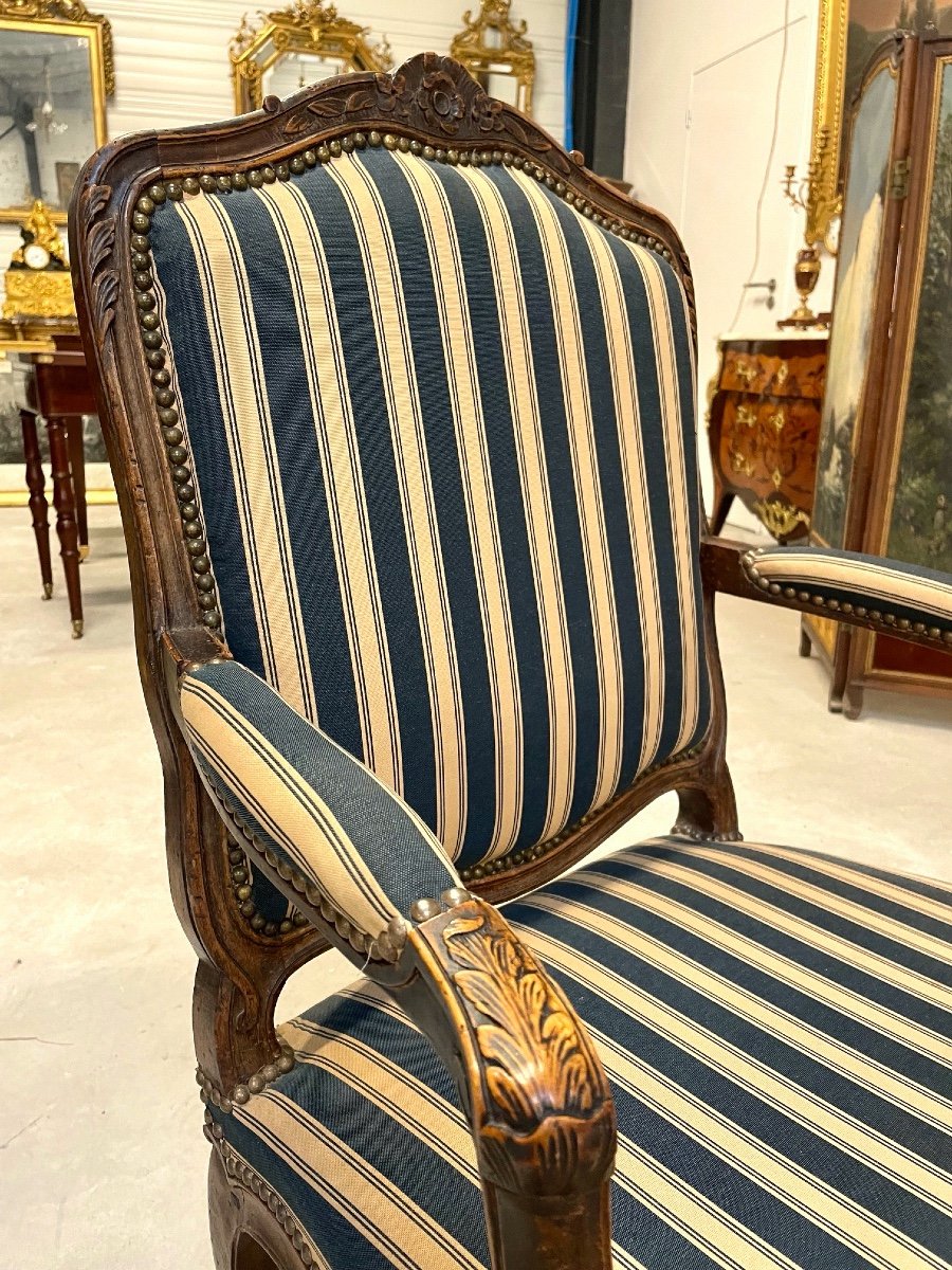 Fauteuil dos plat époque Louis XV-photo-8