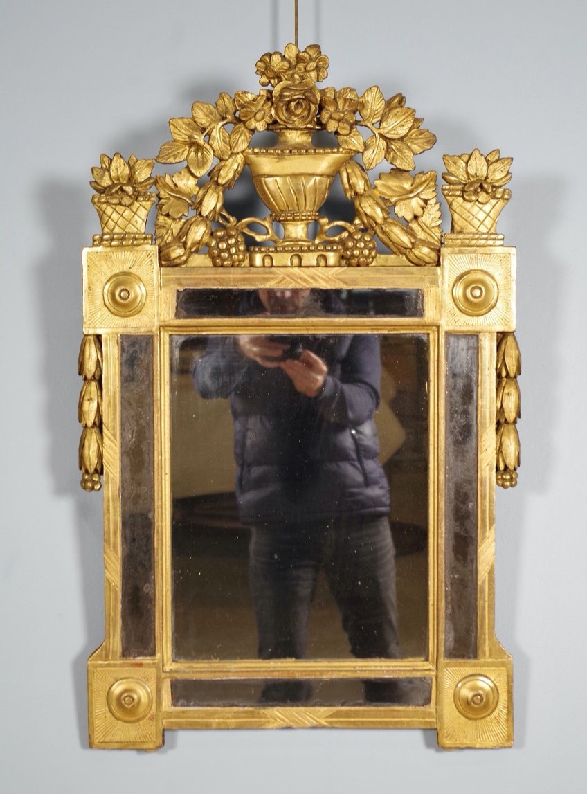 Miroir à parecloses époque Louis XVI