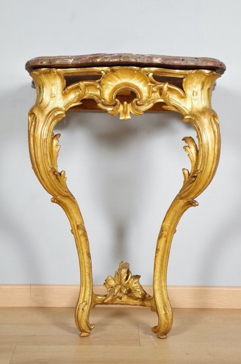 Console dorée époque Louis XV-photo-2