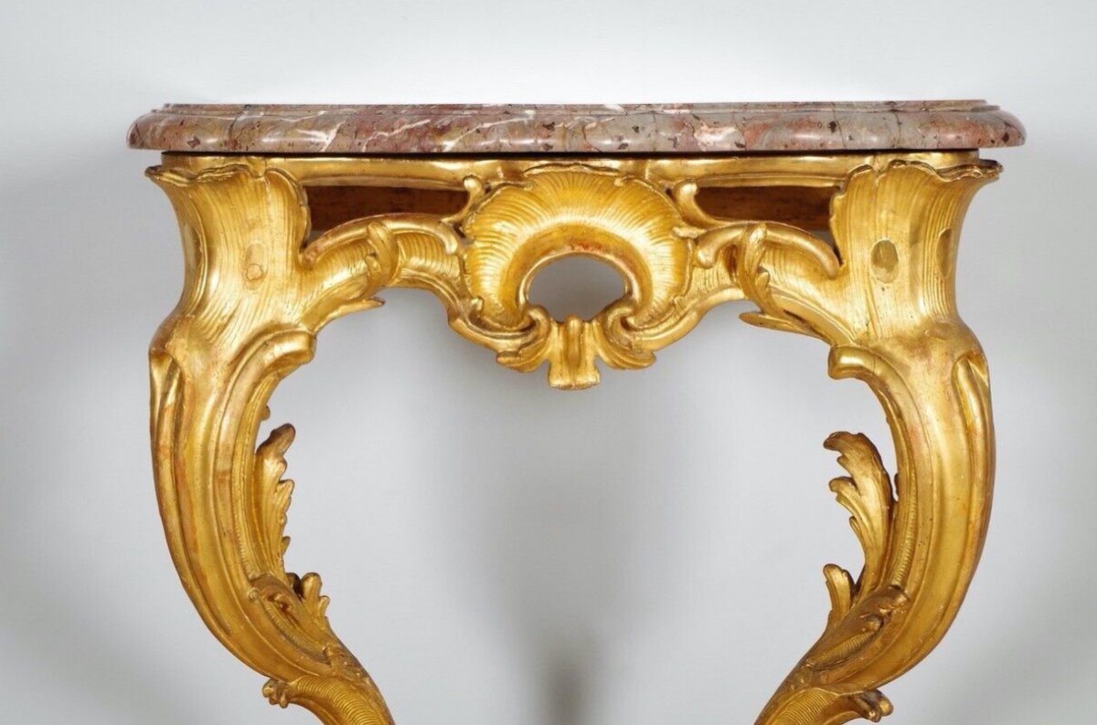 Console dorée époque Louis XV-photo-3