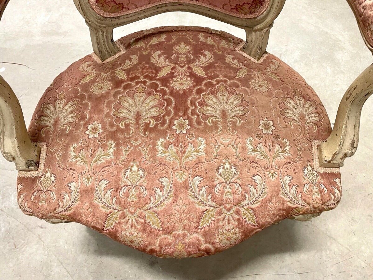 Fauteuil peint époque Louis XV-photo-1