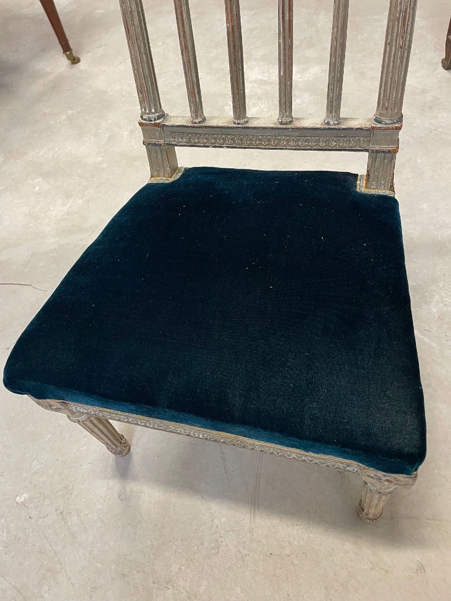 Louis XVI Period Painted Low Chair-photo-3