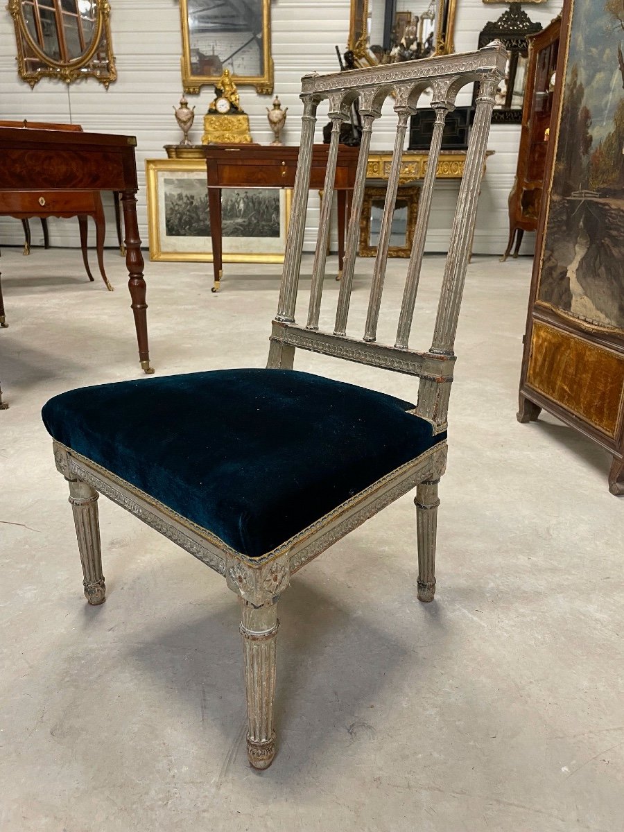 Louis XVI Period Painted Low Chair-photo-1