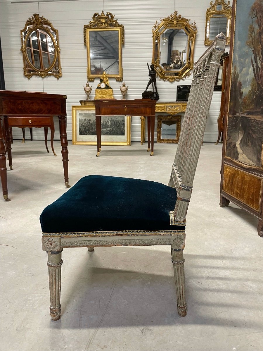 Louis XVI Period Painted Low Chair-photo-3