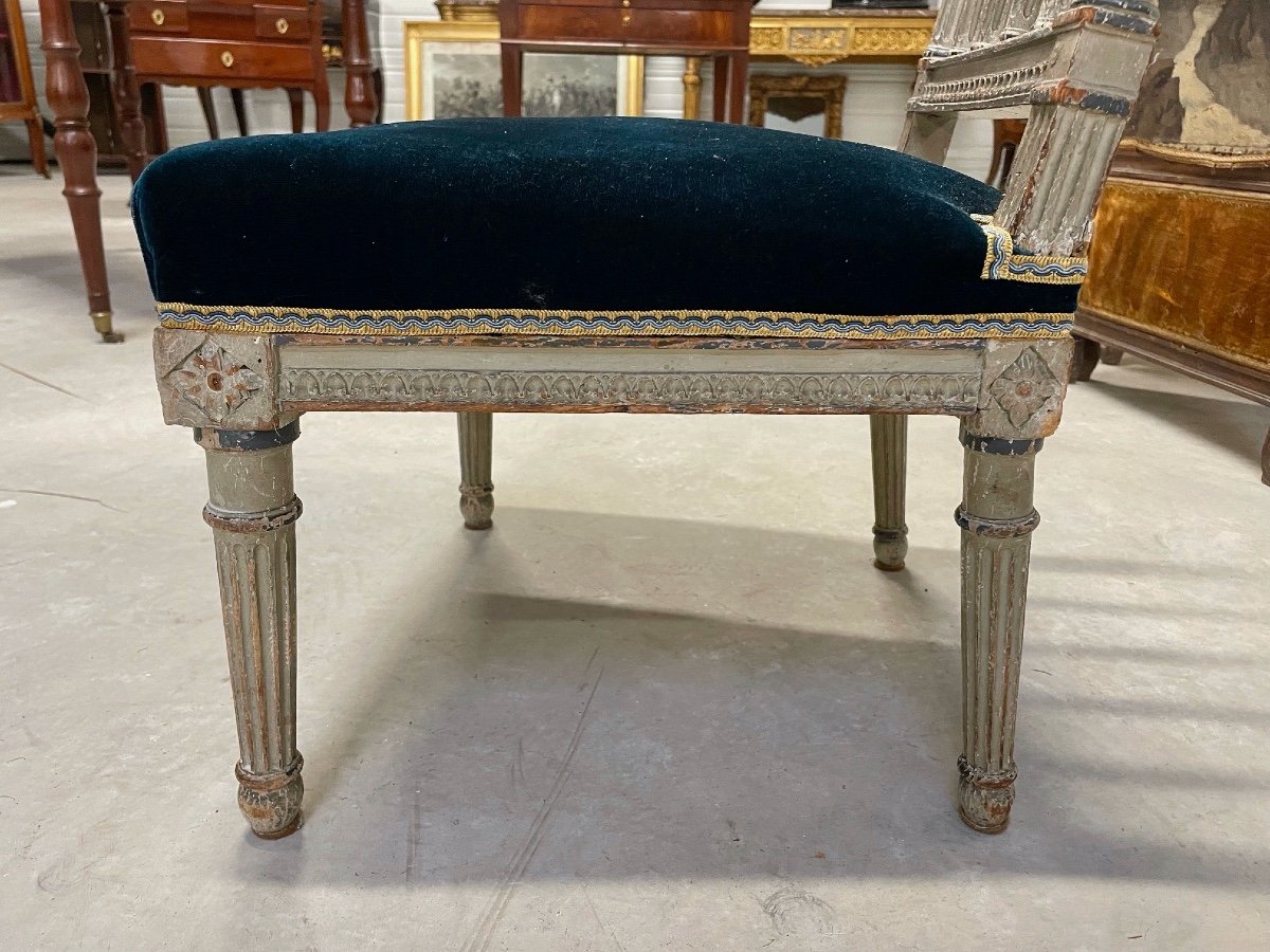 Louis XVI Period Painted Low Chair-photo-4