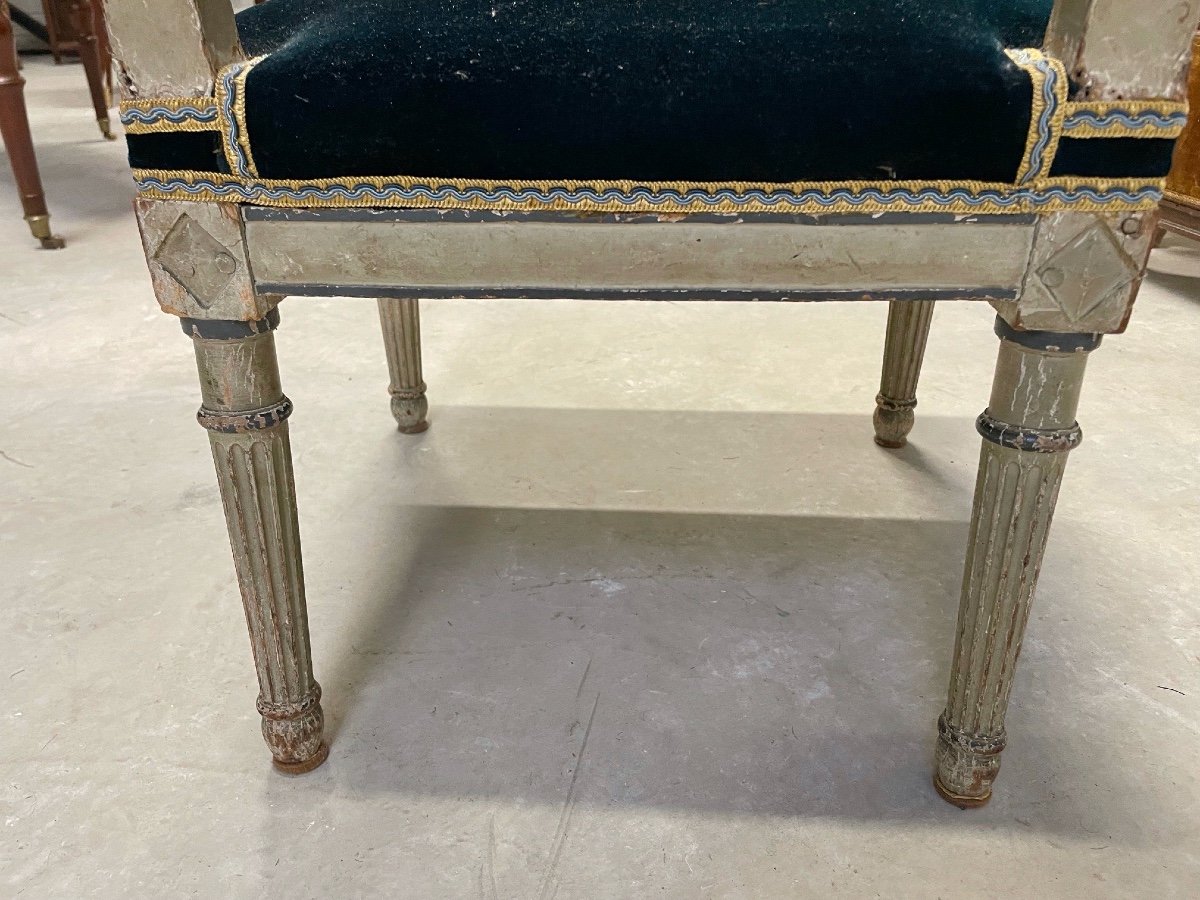 Louis XVI Period Painted Low Chair-photo-6